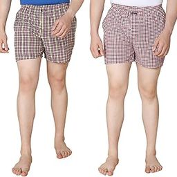 Combed Cotton Cheked Assorted Boxer Shorts for Men-image-41
