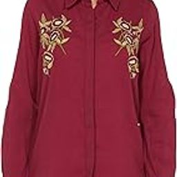 Women's Cotton Button Down Floral Nightdress - Maroon-image-57
