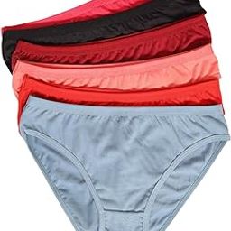 Women's Cotton Classic Bikini Panties, Pack of 6, Multi-Color-image-96