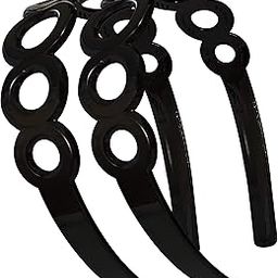 Fancy Black Plastic Circle Hair Bands Hair Accessories For Girls & women (Set of 2 Pcs)-1
