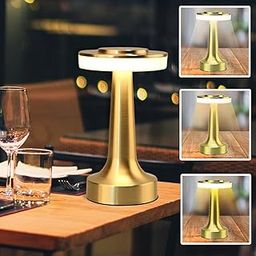 HashWOW® Metal LED Table Lamp with Touch Sensor Rechargeable Desk Lamp,3-Levels Brightness with Cozy Warm Lighting, Night Light for Kids Nursery, Nightstand Lamp, Bedside Lamp (Gold)-image-92