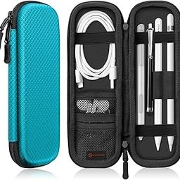 Fintie Holder Case for Apple Pencil Pro, Apple Pencil (USB-C / 1st / 2nd Generation), PU Leather Carrying Bag Sleeve Compatible with Pen, USB Cable, Samsung Stylus, Legacy Teal-16