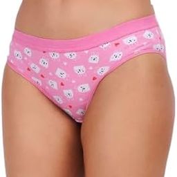 Women's Floral Print Bikini Underwear, Pink, Size Medium-image-35