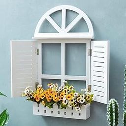 wooden wall decor window penal,Wall decoration window vintage window,venice window for your bedroom/drowing room/dressing room.Size 15x4x24 inch-image-36