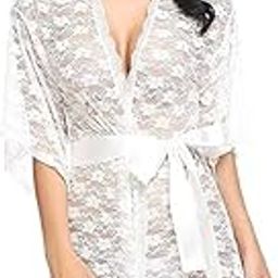 G Gerry Weber Womens Babydoll Lace Net Robe Lingerie Nightwear Dress for Honeymoon (Free Size)-image-33