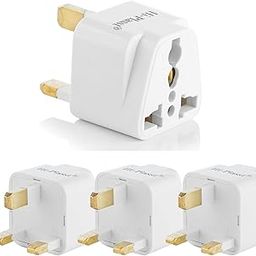 Hi-Plasst India to UK Adapter (Type-G Plug) - 4pcs Pack - UK Converter for Indian Plugs & Devices, Dubai, Singapore, Malaysia - Travel Plug Adapter with Universal Socket (White)-29