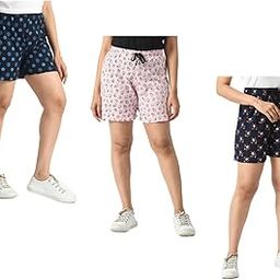 Women Cotton Printed Shorts Hotpant for Summer (Pack of 3)-picture-55