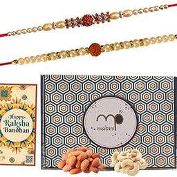 Maalpanj Rakhi And Dry Fruit Gift Hamper | Cashew -Kaju And Badam - Almond Pack With 2 Pcs Rakhi Gift Pack | Dry Fruits For Rakshabandhan |D20917D-image-21