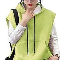Women's Cotton Fleece Sleeveless Casual Hoodie | Stylish Hoodie | Hooded Sweatshirt-image-1