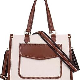 Tote Bag front pocket Canvas Bag 12 inch laptop Work Shoulder Bags Casual small Briefcase Handbag for Travel, Office, College (0044)-picture-19