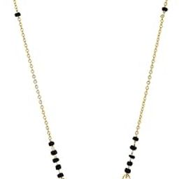 Lipza Designer Mangalsutra Necklace with Crystal Studded Pendant, Black Beaded Chain-image-13