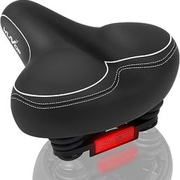 WUVOP Bike Seat, Wide Bicycle Seat for Women and Men Comfort, Universal Waterproof Bike Saddles Replacement with Safety Reflective Strip for Peloton, Exercise Bikes, Cruiser, Mountain, Road Bikes-13