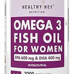 HealthyHey Nutrition Omega 3 Fish Oil for Women - 2000 Mg/serving - 60 Softgel Capsules (600 EPA & 400 DHA)-35