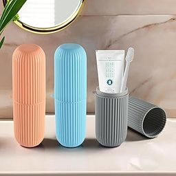 Home Centre Shop Capsule Shape Travel Toothbrush Tube Storage Container Case Holder Portable Toothbrush Storage Plastic Toothbrush Cover for Bathroom Hiking Camping Pen Pencil Stationery Box-image-16