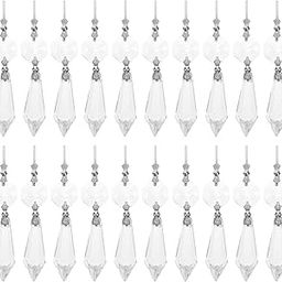VILLCASE 20pcs Crystal Chandelier Prisms Replacement Parts Clear Hanging Ornaments for Home Decor for Bedroom Living Room Restaurant Elegant Lamp Accessories-15