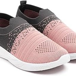 Women's Slip-on Knit Walking Shoes | Lightweight Breathable Sneakers with PVC Sole | Comfortable Casual Shoes for Walking & Running-image-37
