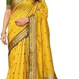 Women's Cotton Silk Jacquard Boardered Saree With Unstitched Blouse Piece (B-Kalyani)-15