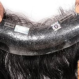Hair Patch for Men 100% Natural Human Hair Wigs with Wide PU Border for High Durability AAA Grade Mens Hair Toupee | FRONT LINE (1.5x6) inch, Frontline Hair Patch (V-shape)-image-74
