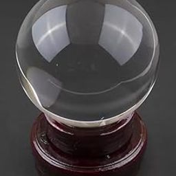Vastu Art Fengshui Vastu Crystal Gazing Ball with revolving Wooden Stand for The Future, Good Luck, and Positive Energy, Health, Wealth Decorative Showpiece - 14 cm (Crystal, Glass, Clear)-image-24