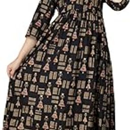 Women's Cotton Printed Anarkali Maternity Feeding Kurti (Black)-image-13