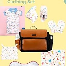 Momzjoy Unisex Diaper Bag for Baby Organic Fabric (Gift Set, Pack of 7)-image-38