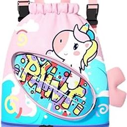 UJEAVETTE Swim Bag for Kids Portable Cute Drawstring Gym Bag for Sports Outdoor Travel pink-image-1