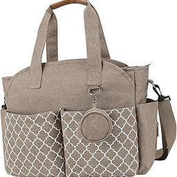 SAZ DEKOR® Multifunctional Baby Diaper Mummy Changing Bag Handbag for Diaper Keys Phone Khaki|Baby Shower Gift Hamper|Baby Clothing Gift Combo|Baby Shower Props|-image-1