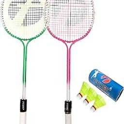 FEROC NAME OF QUALITY Aluminium Swag Badminton Racket with 3 Piece Nylon Shuttle (Set of 2 Piece) ,Aluminum, Multicolor-11