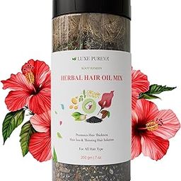 LuxePureva Herbal Hair Oil Mix | Herbs For Hair Growth | 19 Vital Herbs For Long, Thick, And Lustrous Hair | DIY Oil Infusion | DOES NOT INCLUDE OIL | LARGE PACK-image-83