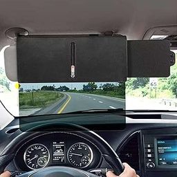 CREDULOUS Sun Visor Extender for Car, Polarized Car Visor Extender with Zipper, One Pull Down Sunshade & One Side Shade Sun Block Piece for Protection from Sun Glare UV Rays, Universal for Most Cars-30