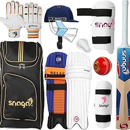 Snaga Eco Cricket Kit School Backpack for Small Boys and Girls - Complete Equipment With Kashmir Willow Bat (Size 2 for 5-7 Years), Leather Ball, Right-Handed-28