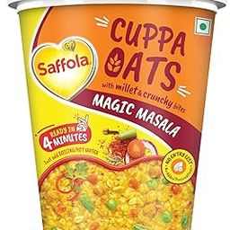Saffola Cuppa Oats, Magic Masala | Tasty Mazedaar Snack | Just add hot water | Goodness of Jowar & Veggies | No Maida, No Added Preservatives | Helps Manage Weight |44G-image-16