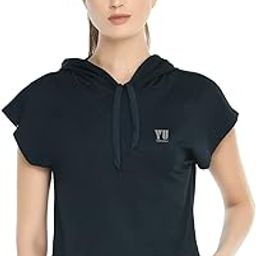 Women's Polyester Half Sleeves Hooded Top-image-7