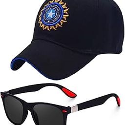 Latest Baseball Summer Fashion Cap for All Season Sports, Adjustable Buckle Casual Caps Adjustable Baseball Sport Cap & Sunglass|Black Red Tuch Sunglasses Combo for Men & Boys.-image-79