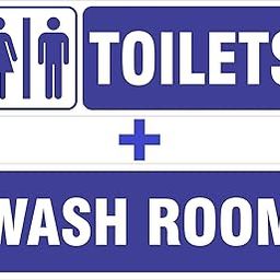 WASH Room Sign Stickers for Malls Shops Restaurants (Pack of 2) 30X10 cm-image-25