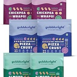 GOBBLERIGHT Gluten-Free Wrap & Pizza Crust Combo – Almond & Chickpea Tortilla Wraps (Pack of 2) + Thin Crust Pizza Base (Pack of 2) | Vegan, Grain-Free, Dairy-Free, Keto-Friendly, Low-Calorie & High-Protein Wraps and Pizza Dough | Perfect for Tacos, Burritos, Shawarma, Wrap Rolls & Healthy Pizza-image-24