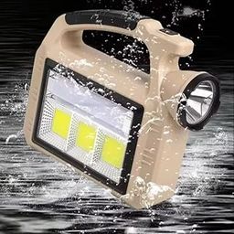 MIXEN Solar/USB Rechargeable LED Camping Flashlight - 3 Lighting Modes, High Power LED Spotlight, Dual Power Source, Outdoor Portable Lantern for Hiking, Fishing, Emergency & Rescue-19