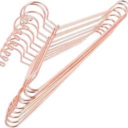 QUMIIRITY 10pcs Mini Doll Clothes Hangers Rose Gold Metal Hangars for Doll Pet Apparel Space-Saving Design Smooth Surface for Neat Organization for Imagination Development-image-11