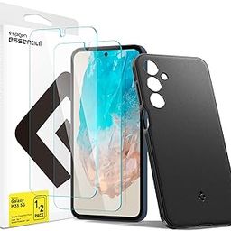 Spigen Essential Pack Back Cover with Screen Guard for Samsung Galaxy M35 [1 Sand Blast + 2 Screen Protector]-12