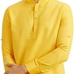 Men's Cotton Solid Short Kurta (1pc)-image-25