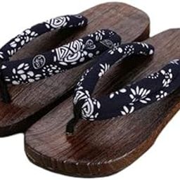3xJapanese Clogs Slippers Geta Sandals Flip Flops for Men Women Blue Round 44-image-26