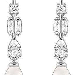 925 Silver Pearly Hug Earrings| Drops to Gift Women & Girls | With Certificate of Authenticity and 925 Stamp | 6 Months Warranty-image-1
