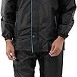 linenaffairs Raincoat 100% for Men Waterproof for Bike Riders with Adjustable Hood Along with Inner Pockets-10