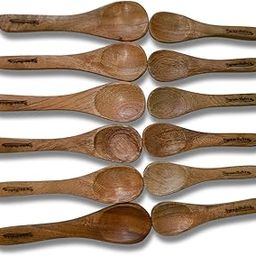 Premium 12 Piece Neem Wood Spoon Combo | Wooden teaspoons - Set of 6 (5 inches) and Wooden Masala Spoons - Set of 6 (4 inches) | Spices Spoon for Kitchen | for Small Containers | Masala Dabba-image-36