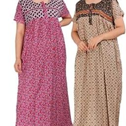 Trikuta Vaishno Latest Trending Women's Cotton Printed Kaftan/Nightgown/Nighty/Maxi-image-21