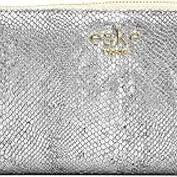 Cloewe Women's Zip Around Wallet | Python-Printed Leather | RFID Protected | 8 Card Slots, Center Zip Pocket, 6 Slip Compartments | Travel-Friendly, Gold Hardware (Silver Print)-18