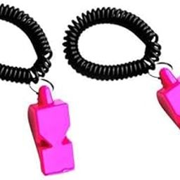 SAZ DEKOR 2x2 Pieces Survival Safety Whistle Wrist Coil Emergency Scuba Diving Rose Red-image-15