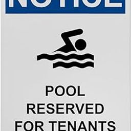 OSHA Pool Reserved For Tenants Sign, 8.5 x 11 in" OSHA Compliant Swimming Pool Spa Sign, Weatherproof Plastic, UV resistant & Easy-to-Read Signage-image-49