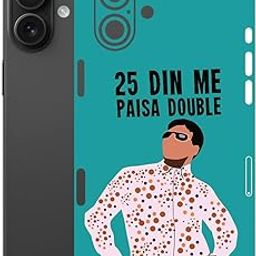AtOdds Mobile Skin Sticker Wrap | Compatible for iPhone 16 Plus | Scratchproof Matte Finish | Full Coverage for All Sides & Camera Protection (Hera-Pheri)-image-78