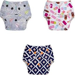 superbottoms BASIC Pack of 3 Assorted Cloth Diaper for babies 0-3 Years | Freesize Adjustable, Washable and Reusable Cloth Diaper | Outer Shell only | (WITHOUT dry feel pad/soaker/insert) |-1